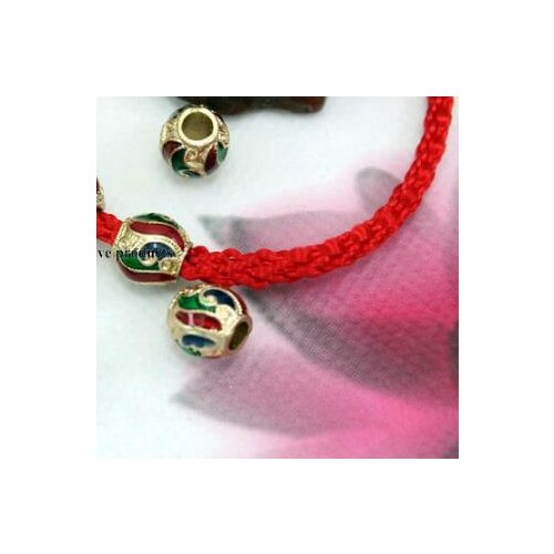 5pcs/lot Tibetan silver Dripping oil spacer Cloisonne lotus beads Loose Bead Spacer Beads for DIY Jewelry Making bracelet vh53