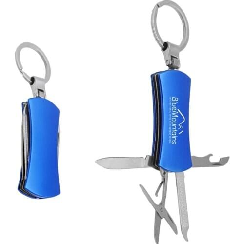 60pcs Promotional Gift Custom Logo Engraved Outdoor Multifunctional Keychain Key Ring 4 in 1 Multifunction Keychain Knife Tool