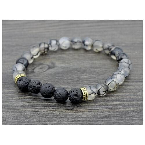 8mm yj424 adjusted Charm Black dragon bead black volcanic lava Bracelet Stone bead essential oils diffuser women