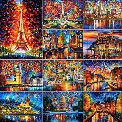 5d Diy Round Diamond Diamond Painting "olive Tower" Urban Landscape Bolumen Cross Stitch 5d Mosaic Home Decoration