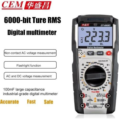 Digital Multimeter CEM DT-8908D High-precision Portable Manual Range Anti-burning Universal Meter Drop-proof Waterproof Ammeter
