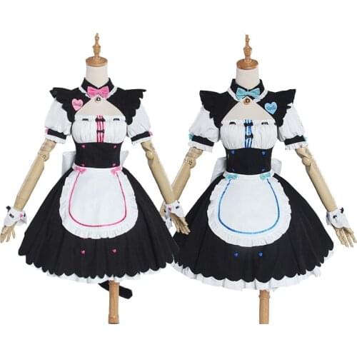 2020 Chocola NEKOPARA Cosplay Chocola Vanilla Maid Dress Costume Cat Neko Girl NEKOPARA Cosplay Women Costume Game
