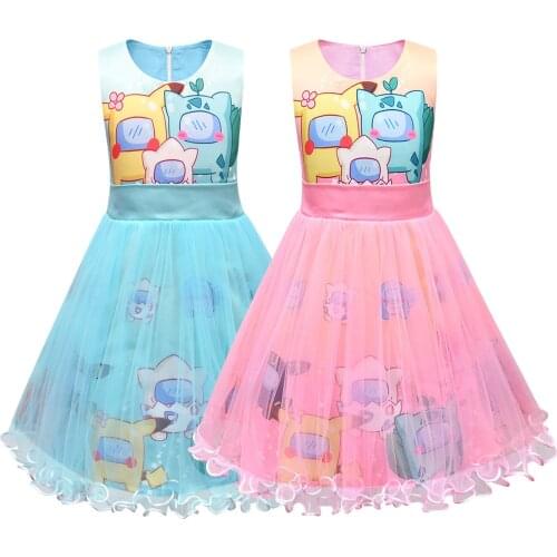 Kids Girls Among Us Princess Dresses Summer Vestidoes Fancy Wedding Dress Birthday Party Carnival Cosplay Girls Sleeveless Dress