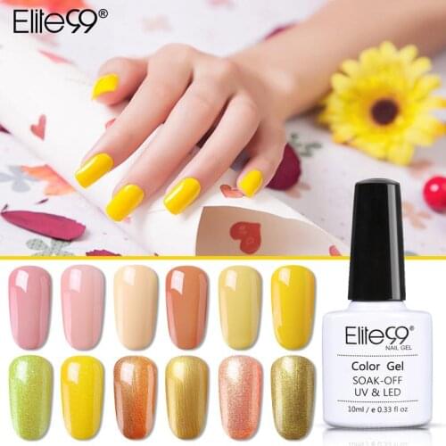 Elite99 10ml Yellow Series UV Gel Nail Polish Soak Off Nail Art Hybrid Varnish Semi Permanent Varnish Gel Polish For Nails