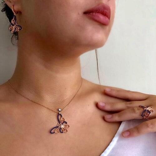 Gothic Butterfly 925 Sterling Silver Necklace Women Girls Gift Jewelry Accessories Fashion Handmade Elegant Chain