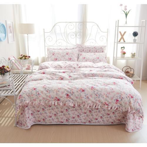 Korean 4pcs bedding sets/bed set/bedclothes for girls/bed linen Duvet Cover Bed sheet Pillowcase,King/queen