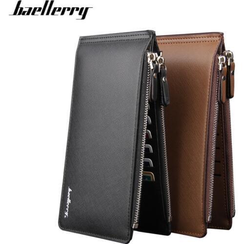 Large Capacity 16 Slots Card Holders Men Leather Wallet Famous Brand Bifold Money Purse Fashion Male Cash Coin Pocket Free Ship