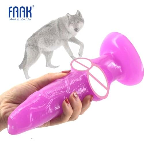 FAAK Big Animal Dog Dildo Knotted Suction Cup Wolf Penis Sex Toys Funny Toys Cheap Sex Products Anal Plug Lesbian Flirt Sex Shop