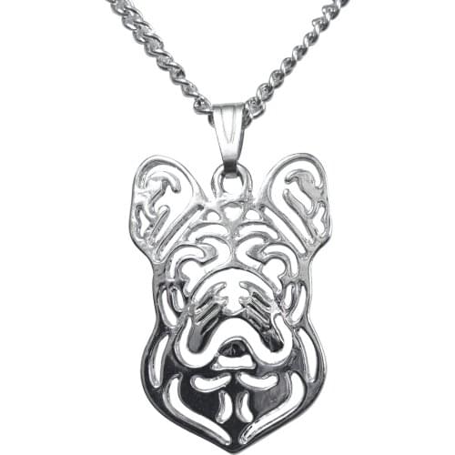 Summer fashion cartoon Boho Chic Alloy french bulldog necklace Classic dog pendant golden two colors plated 12pcs/lot