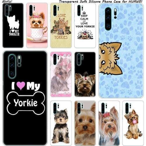 Yorkshire terrier dog puppy Soft Silicone Phone Case for Huawei P30 P20 Pro P10 P9 P8 Lite 2017 P Smart Z Plus 2019 NOVA 3 3i
