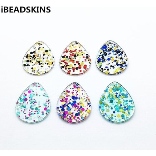 New arrival! 40x32mm 100pcs Built-in sequins Drop charm for Jewelry Findings/Earrings DIY parts,Jewelry Findings & Components