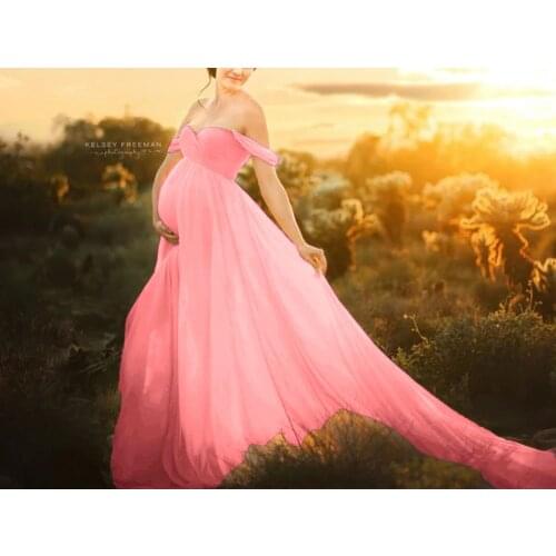 New Sexy Maternity Dresses For Photo Shoot Chiffon Pregnancy Dress Photography Prop Maxi Gown Dresses For Pregnant Women Clothes