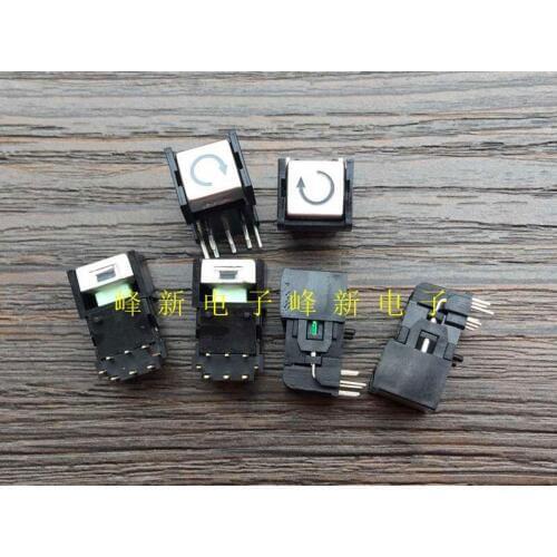 Original new 100% PB6131BRFIL-3-177 side press switch power with light keys and green light touch switch button switch bend foot
