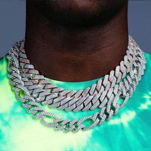 Hip hop iced out sparking bling cz cuban link chain big link necklaces for women men new fashion 12MM party jewelry wholesale