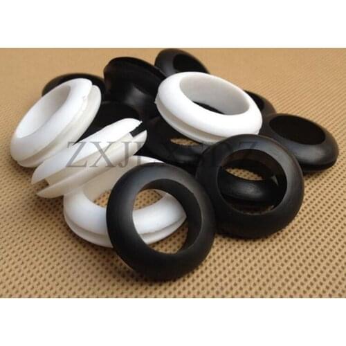 3/4/5/6/7/8/10/12/16/20mm Inner Diameter Cable Wiring Rubber Grommets Gasket Ring Wire Protective Loop White