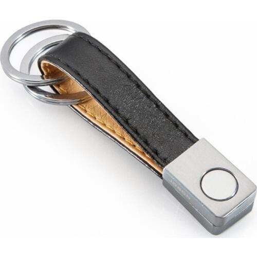 Luxury quality Leather Keychain Keyring double Ring Key holder accessories car auto key chain designer gifts for men boyfriend