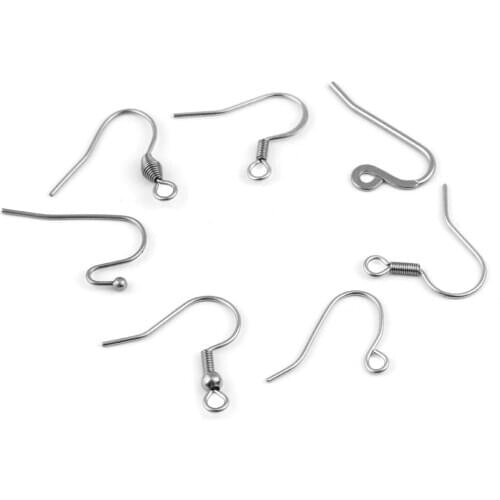 50Pcs/Bag New Ear Hook Many General Contracted Stainless Steel Earrings Accessories Diy Craft Earrings