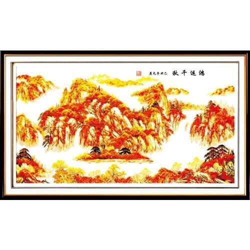 Good luck in thousands of year(1) cross stitch kit 14ct 11ct count printed canvas stitching embroidery DIY handmade needlework