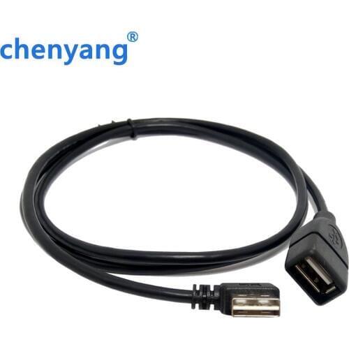 High Quality Reversible Design 100cm/1m USB 2.0 Left & Right Angled 90 Degree Male to Female Extension Cable