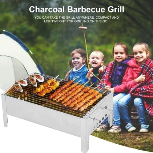 Barbecue Charcoal Grill Heavy Duty Folding Grilling Stove Rack BBQ Tool Kits Oven For Home Outdoor Cooking Camping Hiking Picnic