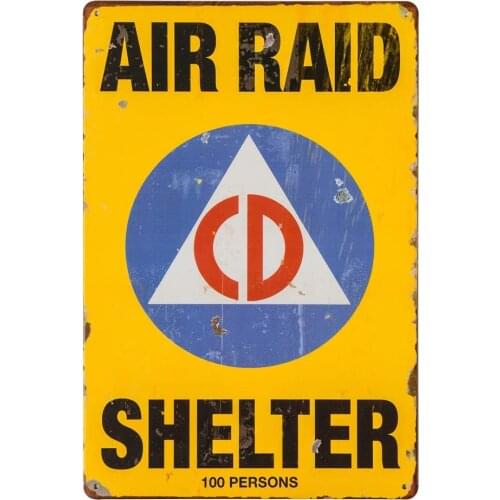 Dingleiever-Vintage Wall Decor,Air Raid Shelter - Novelty Funny Gifts Sign for Garage Yard Decor,Metal Store Sign