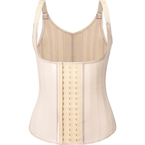 XXS -6XL Hook Adjustable Waist Trainer 25 Steel Boned Slimming Corset Workout Girdle Vest Latex Women Body Shaper Plus Size