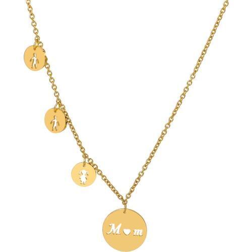 Top Brand Family Love Mom Pendant Charms Necklaces For Mothers Day Gift Stainless Steel Chain Women Jewelry Gift