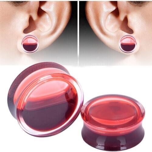 1pc Acrylic Red Liquid Blood Ear Gauges Ear Plug Earrings Gauges Body Piercing Jewelry Piercing 9 Size