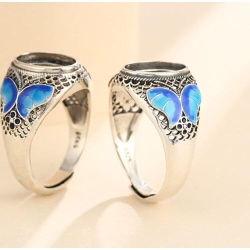 10*14mm 925 STERLING SILVER Semi Mount Bases Blanks base blank Pad men ring Setting set jewelry findings (without stone) A5352