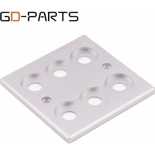 86x86mm CNC Machined 6 Holes Full Aluminum Wall Plate Connector Board For Mounting Binding Post RCA Jack Socket HIFI AUDIO DIYx1