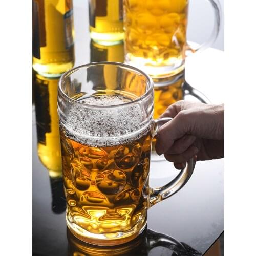 Household beer mug with handle creative net red glass water mug bar super large capacity draft beer mug wine glasses