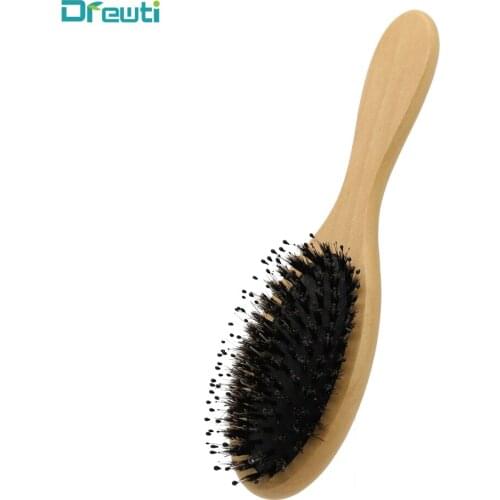 DREWTI Small Hairbrush Natural HEALTH Beauty Products SALON HAIR Wooden Hair Brush DETANGL Styling Hair Brush for Woman