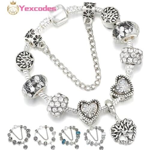 European And American Retro Style Bracelet DIY Family Tree Pendant Bracelet Female Ancient Enamel Epoxy Resin Life Tree Beads