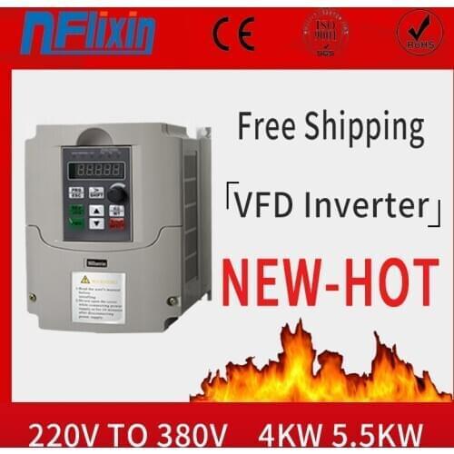 Hot Sale! For motor speed control and water pump 1 Phase 220V to 3 Phase 380V 5.5KW VFD Variable Frequenc Inverter