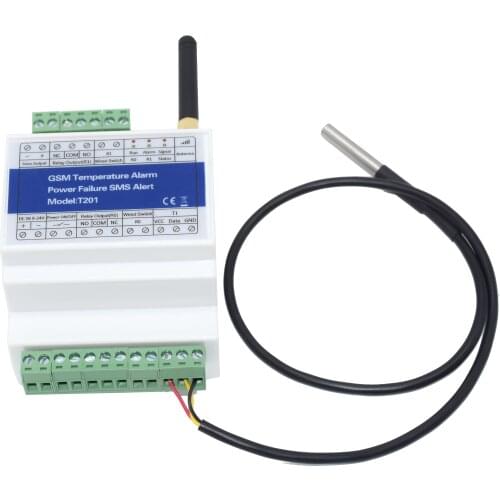 GSM Remote Monitoring Relay Switch Access Controller T201 GSM Temperature Alarm DC 9V~24V 200 authorized phone numbers