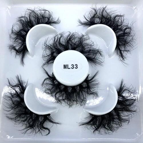 Personality false eyelashes 25mm lashes messy 3D mink lashes Smoke eyelashes 3pairs natural Long Thick false eyelashes extension