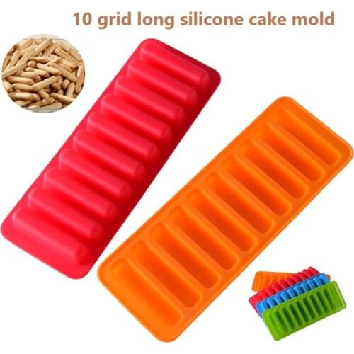 Creative 10 Company Long Silicone Cake Mold Household Ice Grid Finger Cookie Baking Mould