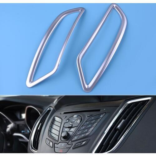 DWCX 2pcs ABS Silver Chrome Plated Side Dashboard Air Vent Cover Trim Fit For Ford Escape Kuga 2013 2014 2015 2016 2017 2018