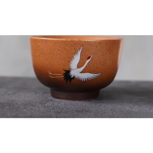LUWU ceramic tea cup handmade crane chinese kung fu cup 70ml