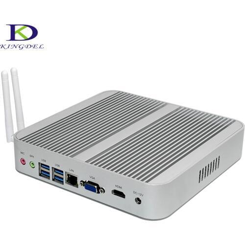 Kingdel Windows10 New 6th Gen Skylake Mini PC,Fanless Computer,HTPC,Core i3-6100U,Intel HD Graphics520,VGA+HDMI,WiFi,VESA Mount