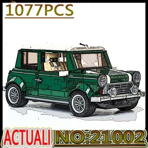 Hot High-Tech Mini Cooper Creator Expert Compatible with 10242 DIY Building Blocks Bricks Classic Car Model Kids Gift Toys 21002
