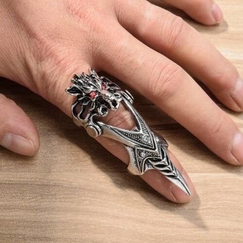 New Unisex Gothic Punk Dragon Skull Joint Knuckle Full Finger Claw Ring Fashion Party Club Charm Knuckle Rings Jewelry For Men