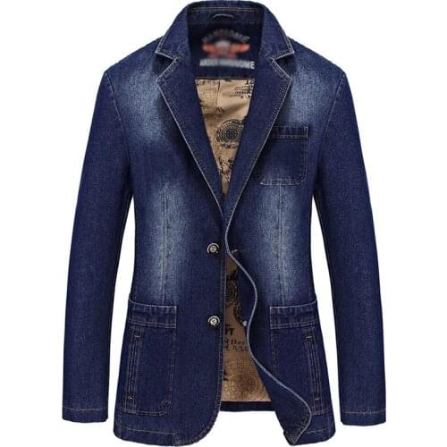 2021 New Urban Mens Denim Suit Casual Fashion Cotton Vintage Jacket Slim Blazers Classic Business Outwear Outdoors Windbreaker