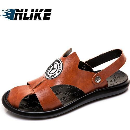 New Men Sandals Summer Casual Shoes Beach Sandals Genuine Leather Sandals