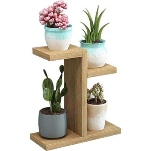 Flower Rack Stand Wooden Plant Shelves Organizer Indoor Display Decor Simple Bonsai Desk Balcony Garden Flowerpot Shelf