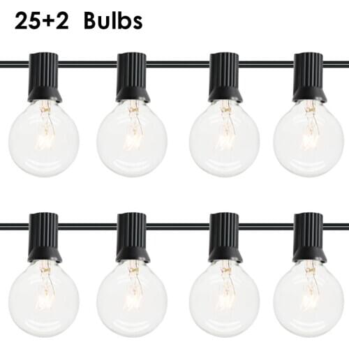 25ft LED Garden Lawn Lamp G40 Globe Bulbs Festoon String Light Plug-In Outdoor Garden Decor Light Christmas Decoration