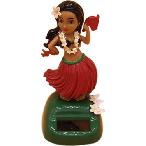 Car Solar Decoration Hawaiian Solar Grass Skirt Car Interior Decoration Car Interior Products Decompression Dashboard Decoration