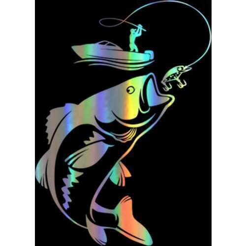 Car Sticker Vinyl 12.3*17.1cm Interesting Fishing Fisherman Hobby Fish Boat Sticker On Car Funny Stickers Decals 3D Car Styling
