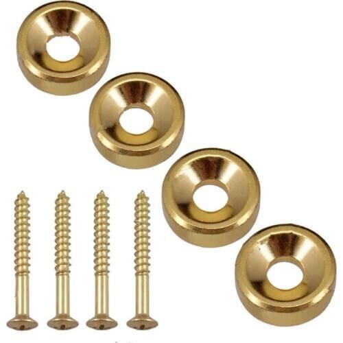 1 Set of 4 Pcs Neck Bushing Neck Joint Bushing Ferrule For Bass Guitar with Mounting Screws Black Gold Chrome guitar accessories