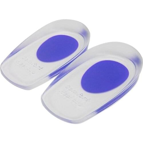 1 Pair Silicone Gel Heel Cushion U-shaped Insoles Half Heel Cup Pad Feet Tool RXJC
